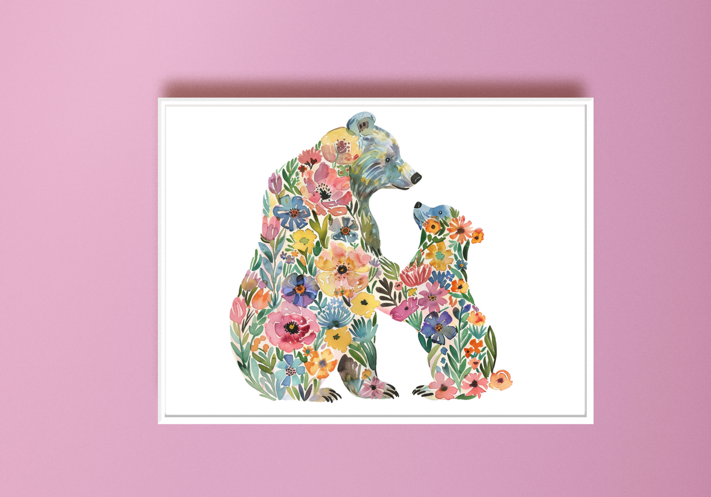 Floral Bears Art Print