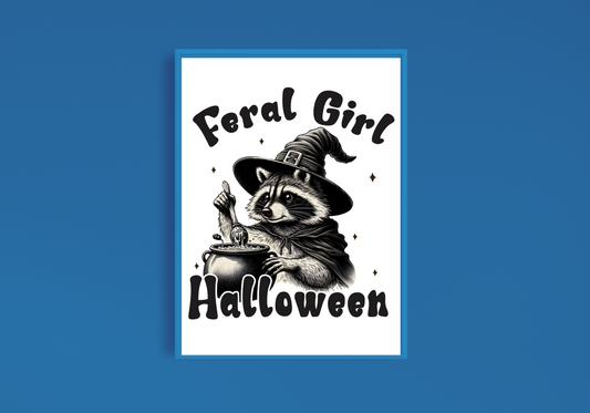 Feral Girl Hallween Art Print