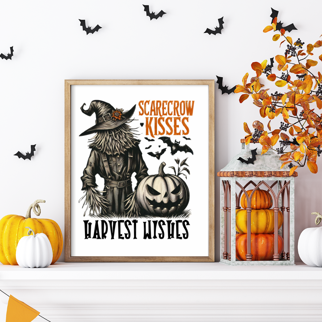 Scarecrow Kisses Art Print