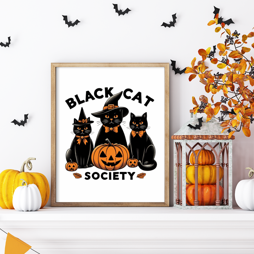 Black Cat Society Art Print