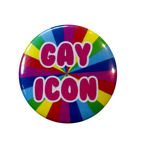 GAY ICON Button Pin Badge