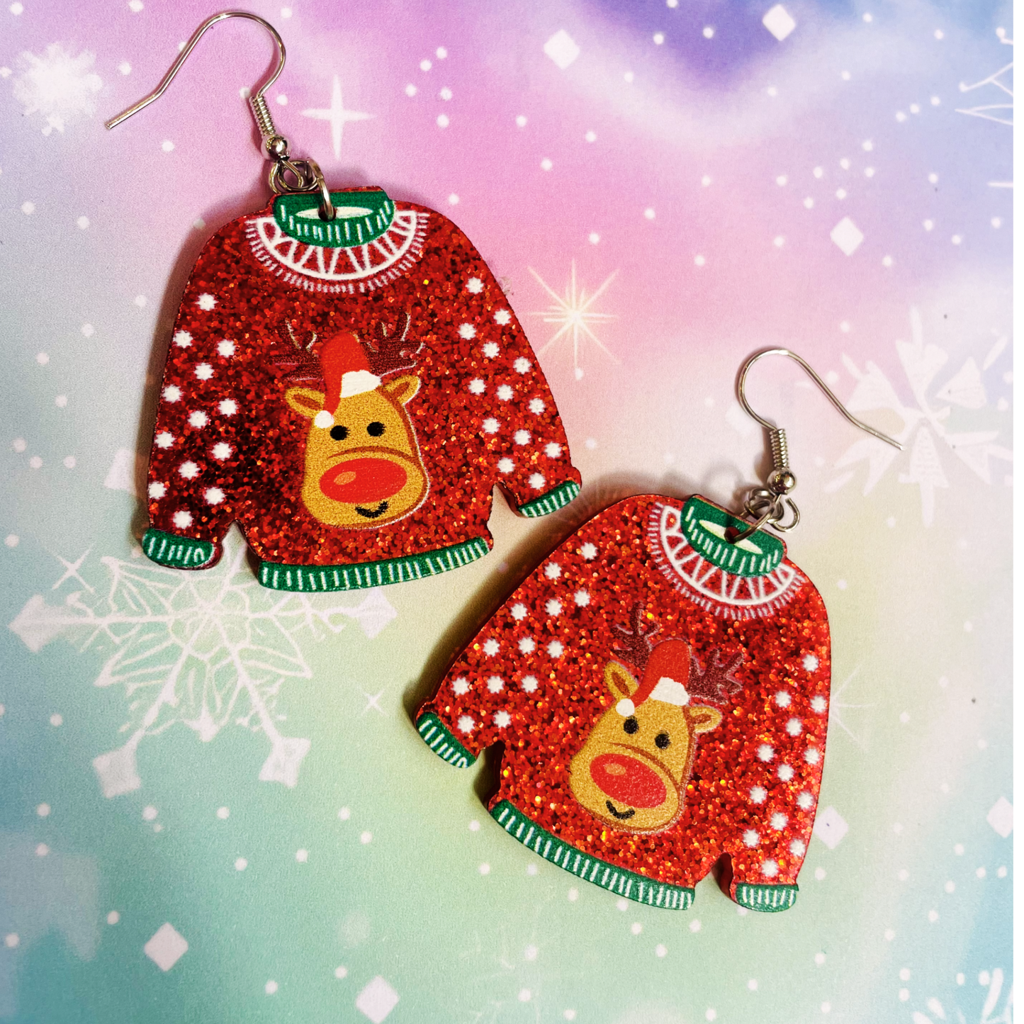 Reindeer Christmas Jumper Earrings