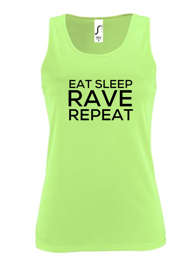 EAT SLEEP RAVE REPEAT Green Vest