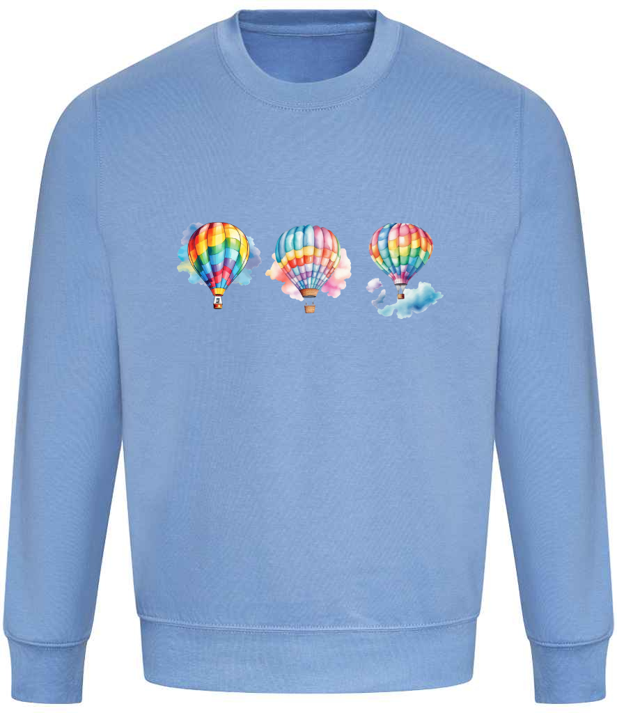 Blue Hot Air Balloon Unisex Sweater