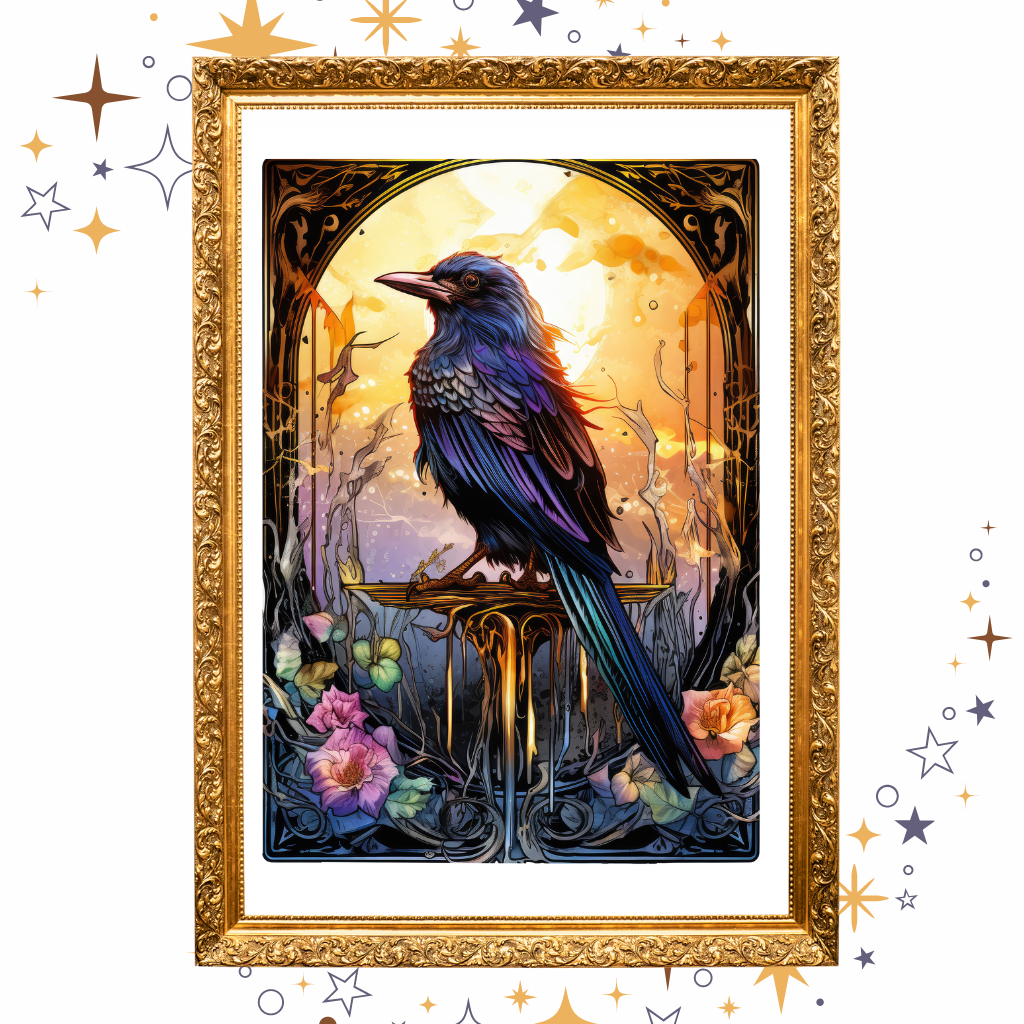 Golden Raven Art Print