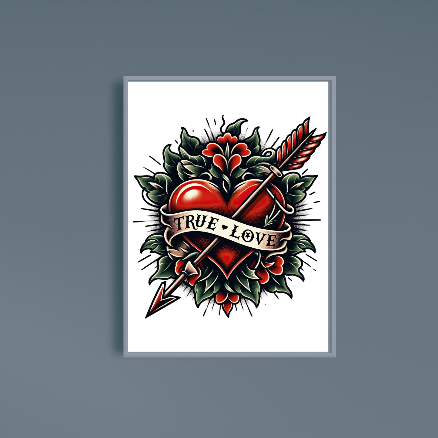 Neoclassical Tattoo Heart Art Print