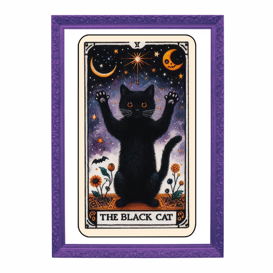 The Black Cat Tarot Card Art Print