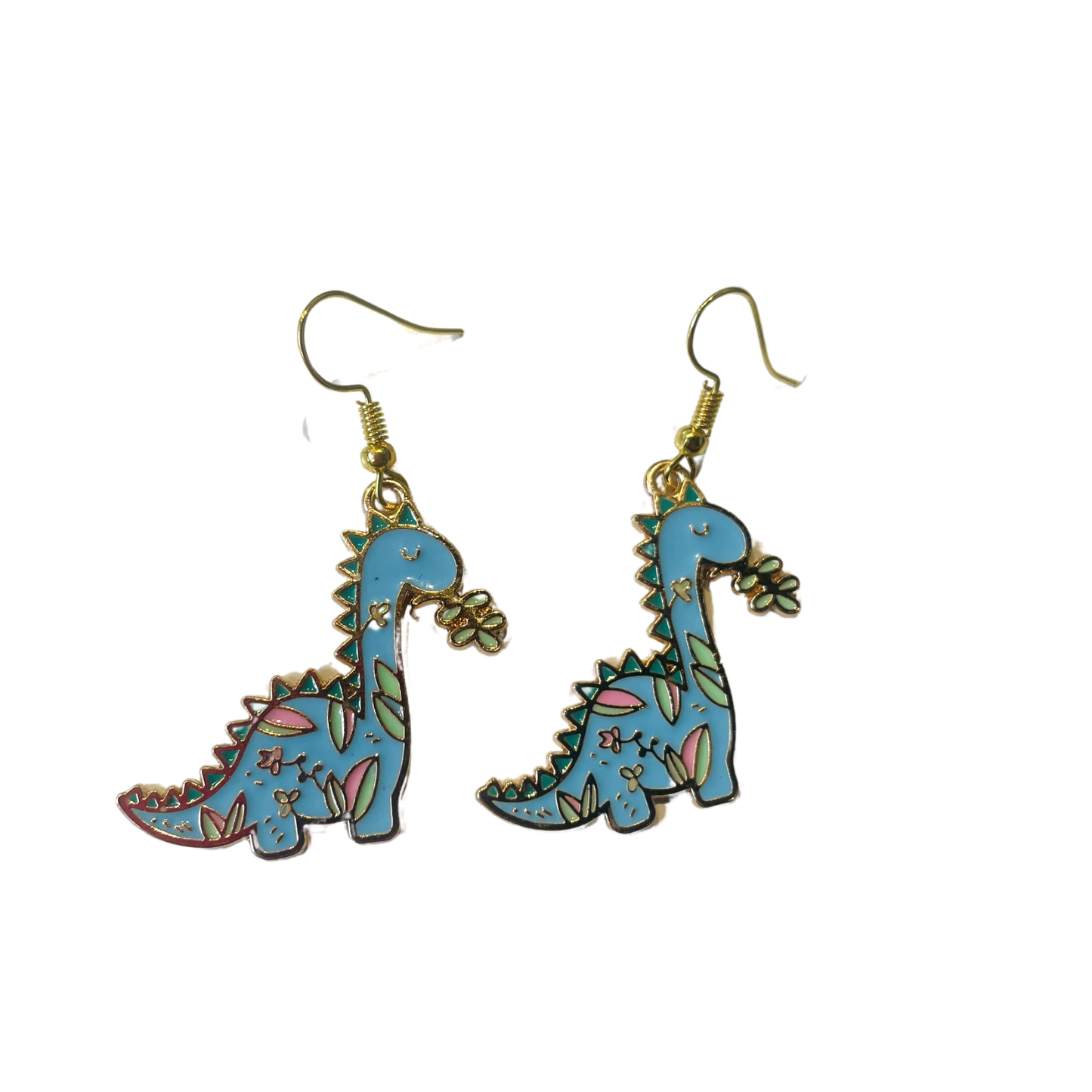 Blue Dinosaur Earrings