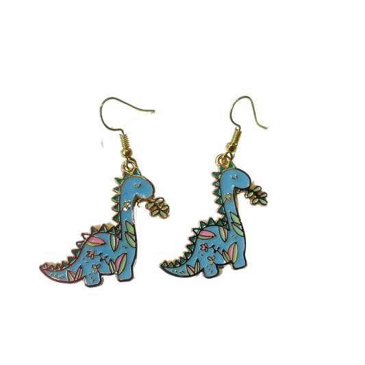 Blue Dinosaur Earrings