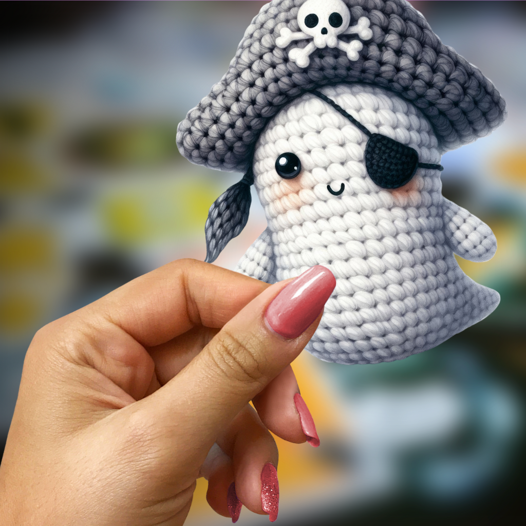 Crochet Pirate Ghost Sticker