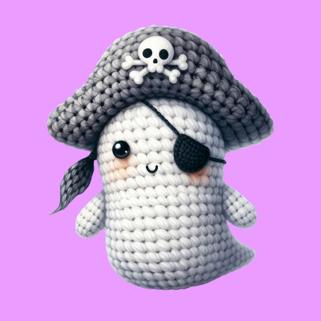 Crochet Pirate Ghost Sticker