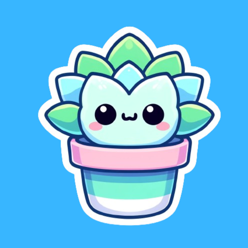 Kitty Kawaii Cactus Sticker