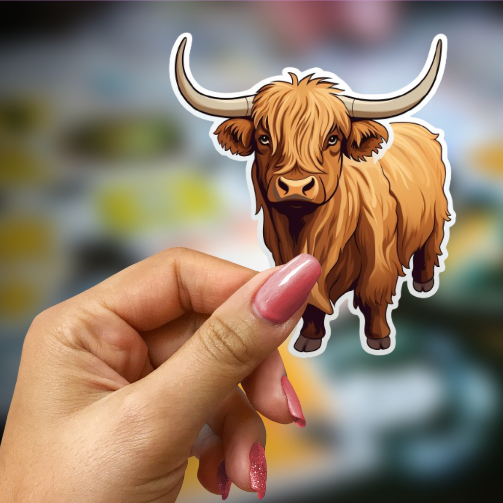 Standing Highland Cow Sticker