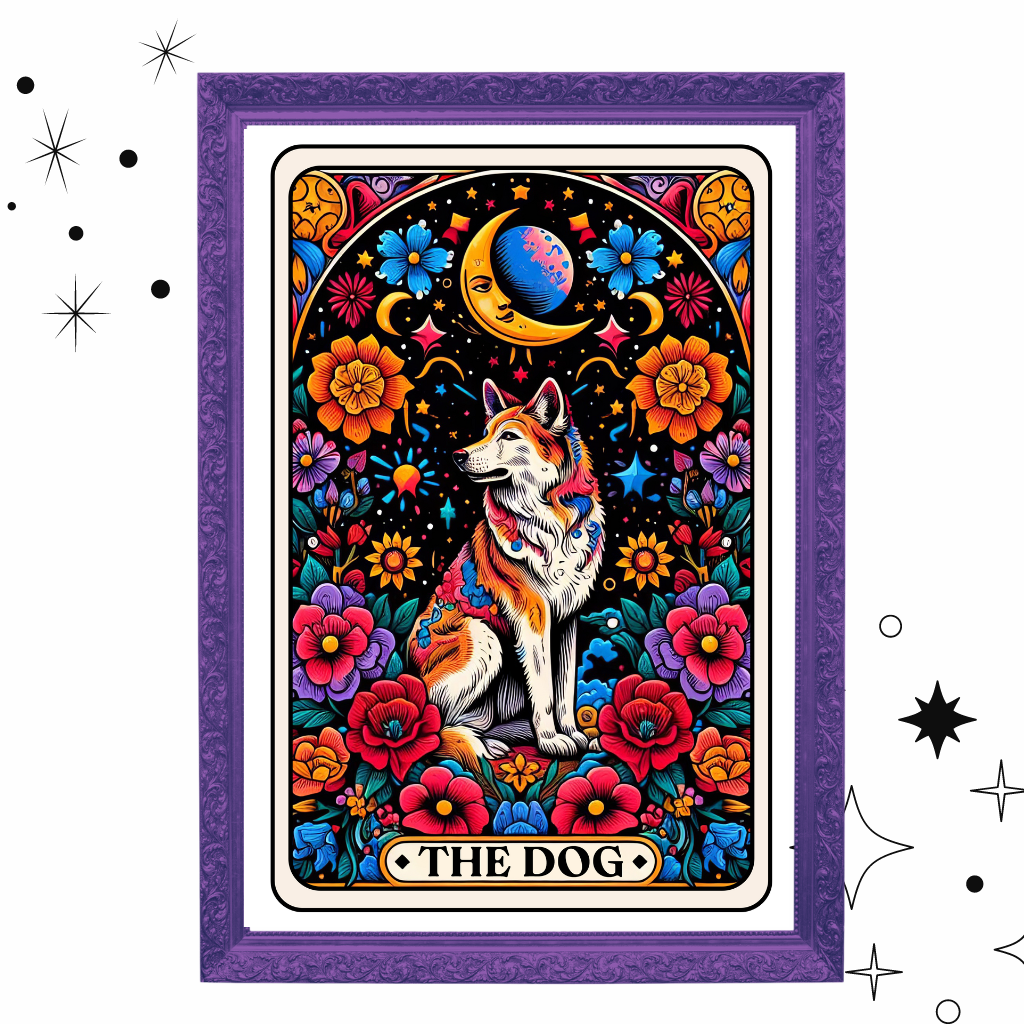 The Dog Tarot Card Art Print