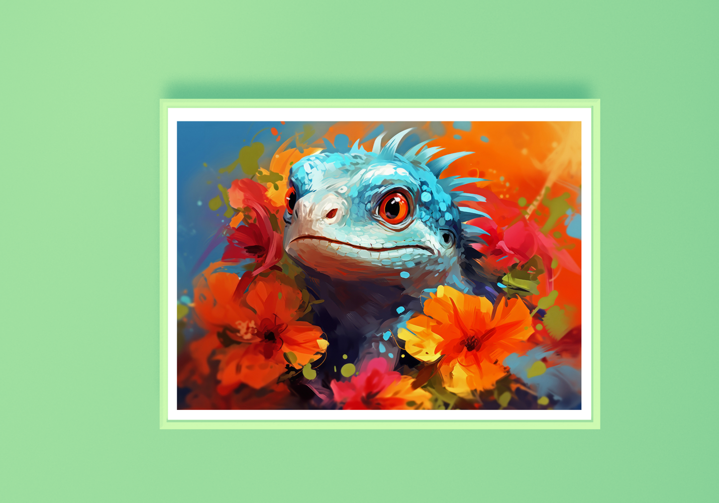 Floral Reptile Art Print H