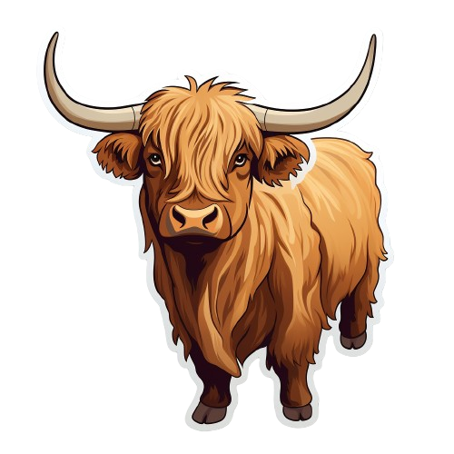 Standing Highland Cow Sticker