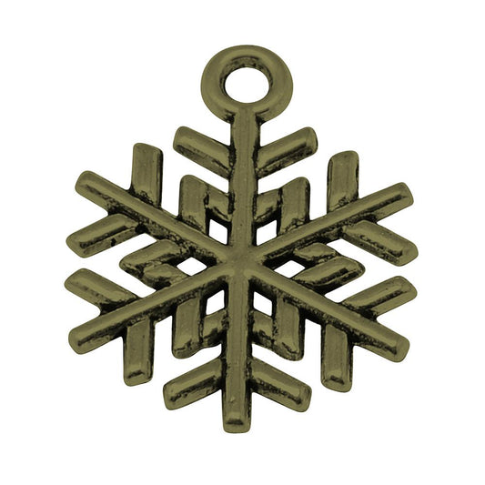 10 Bronze Snowflake Charms