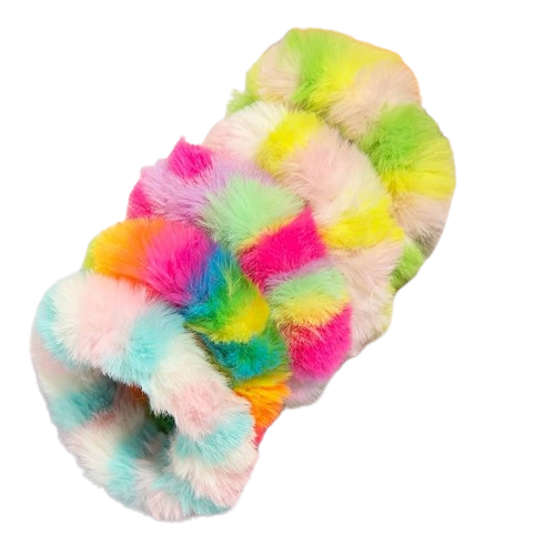 Yellow & Green Fluffy Scrunchie