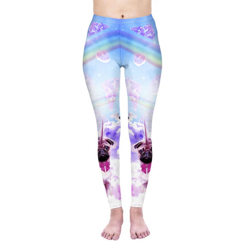 Lightweight Unicorn Pug Leggings