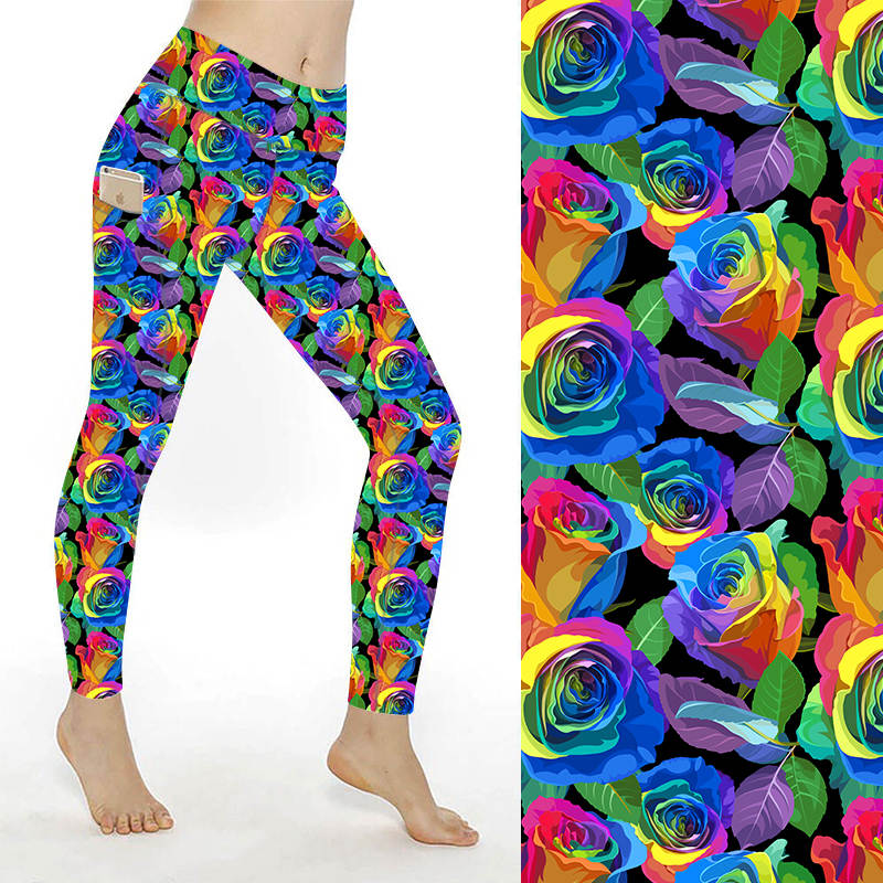 Rainbow Rose Leggings