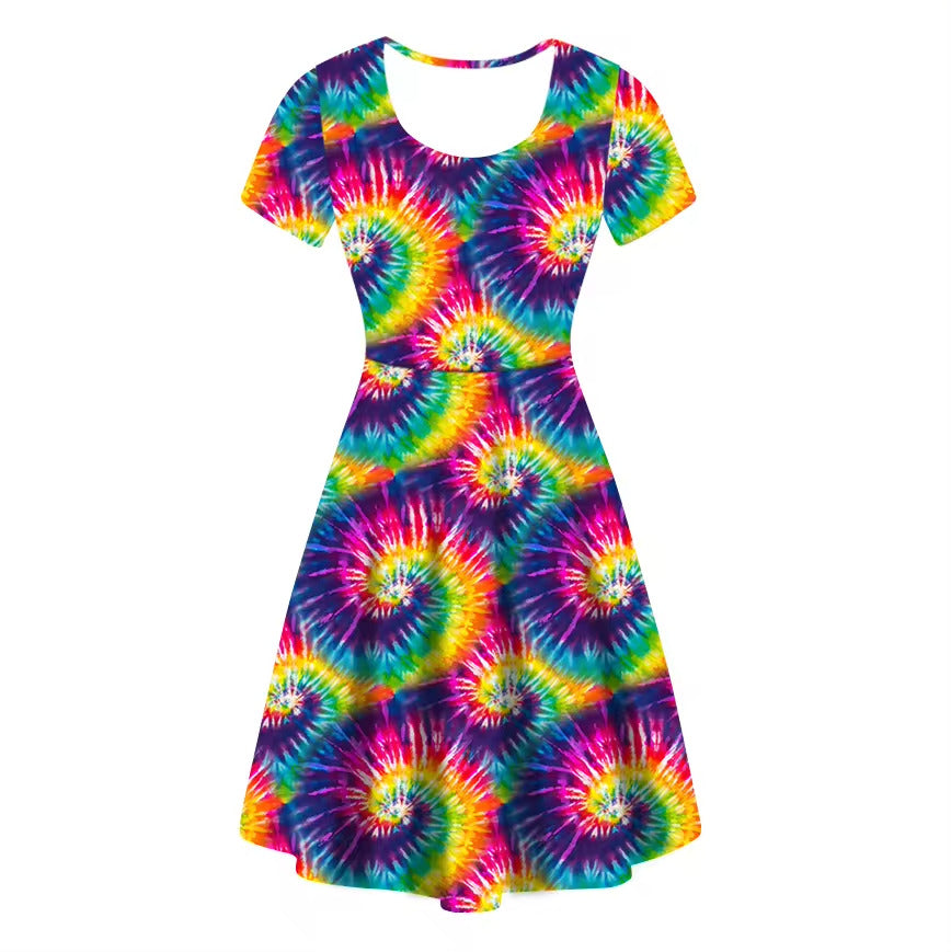 Tie Dye Skater Dress