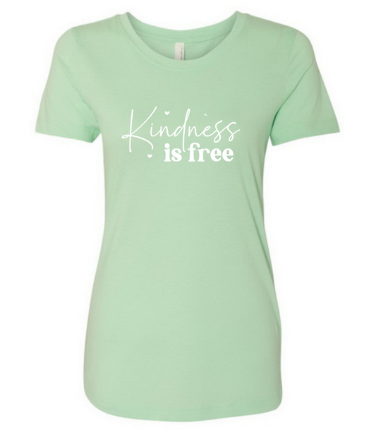 Kindness Is Free Mint Ladies Fit Tee