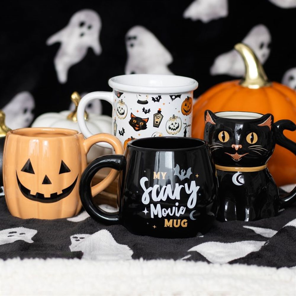 Spooky Black Cat Shaped Mug