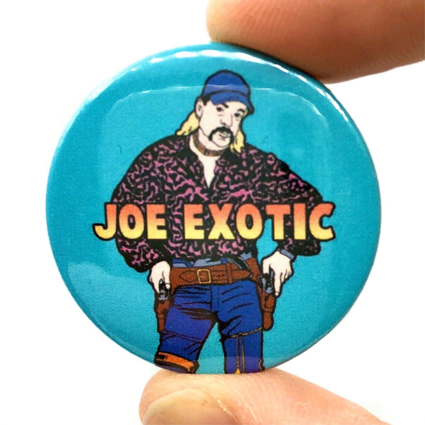 Joe Exotic Tiger King Blue Button Pin Badge