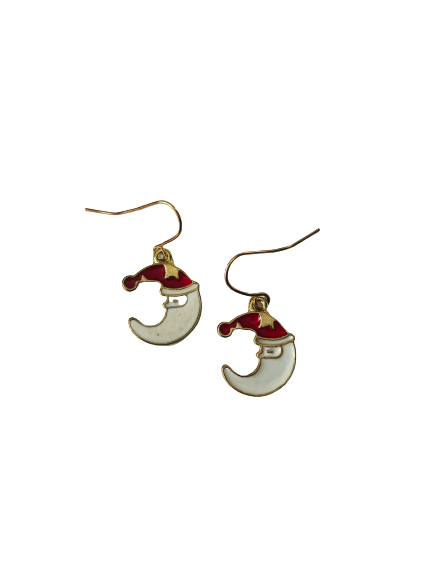 Father Christmas Moon Earrings