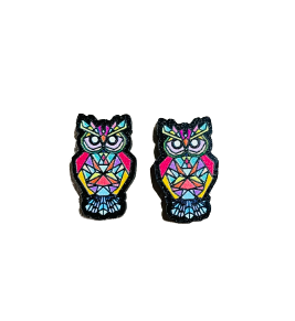 Geometric Owl Stud Earrings