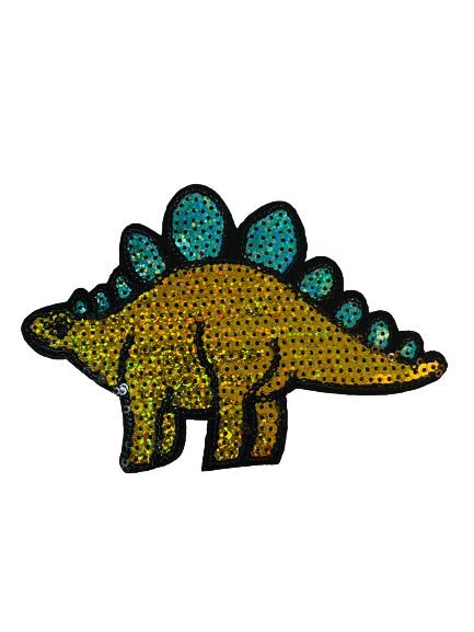 Gold & Turquoise Stegosaurus Patch