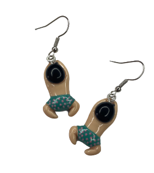 Basil Swimmer Dangly Earrings