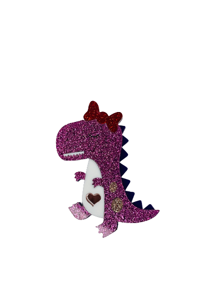 Pink Dinosaur Brooch