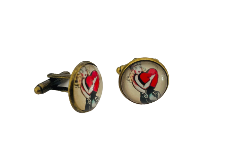 Pin Up Heart Cufflinks