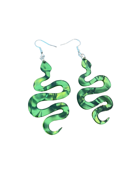 Green Snake Earrings