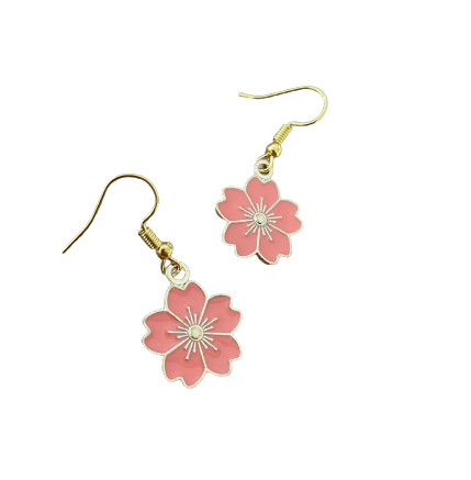 Peach Flower Earrings