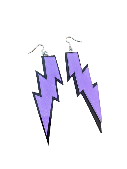 Purple Lightning Earrings