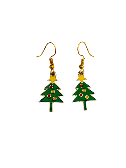 Dangly Christmas Tree Earrings