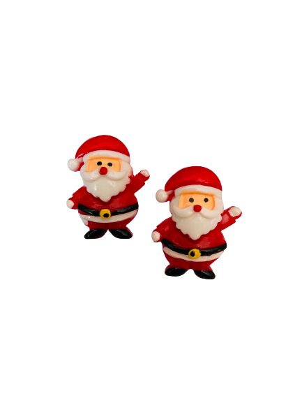 Big Resin Santa Earrings