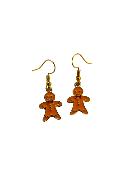 Dangly Gingerbread Man Earrings