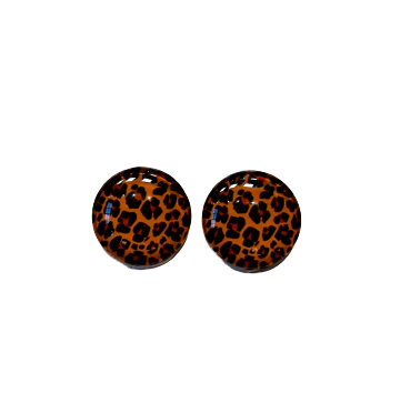 Leopard Print Clip on Earrings