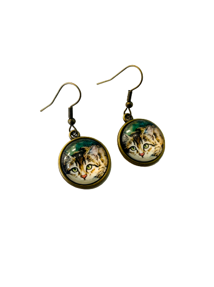 Tabby Cat Earrings