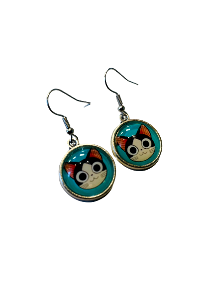 Turquoise Cat Earrings