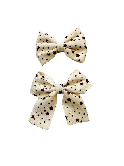 Cream Hair Bow Set