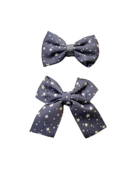 Grey Hair Bow Set