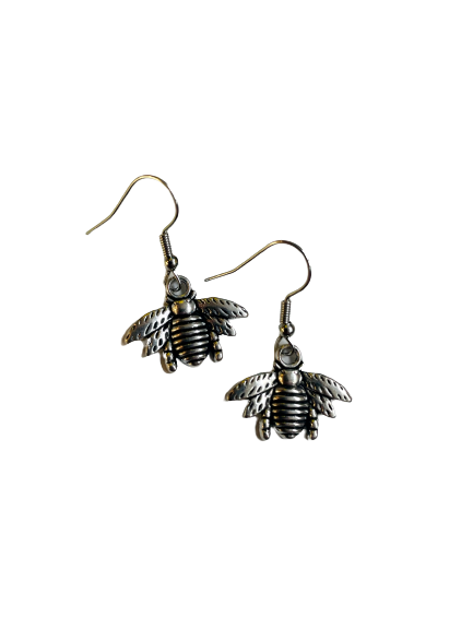 Silver Bee Earrings