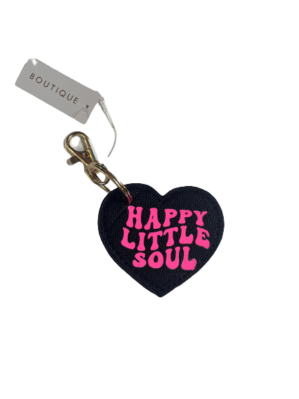 Black Happy Little Soul Keyring