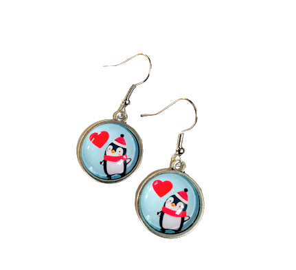 Penguin Heart Earrings