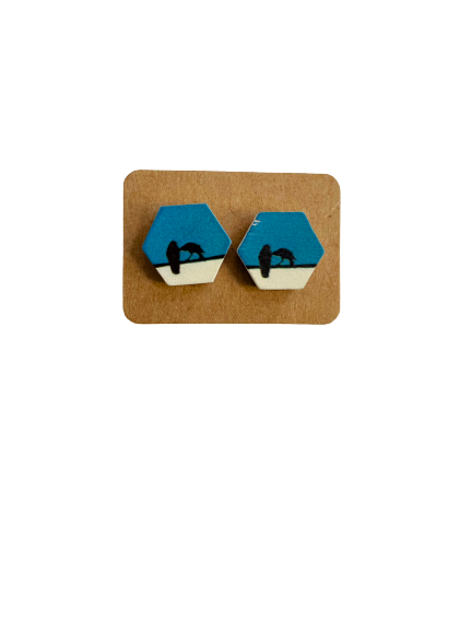 Effie Wooden Stud Earrings