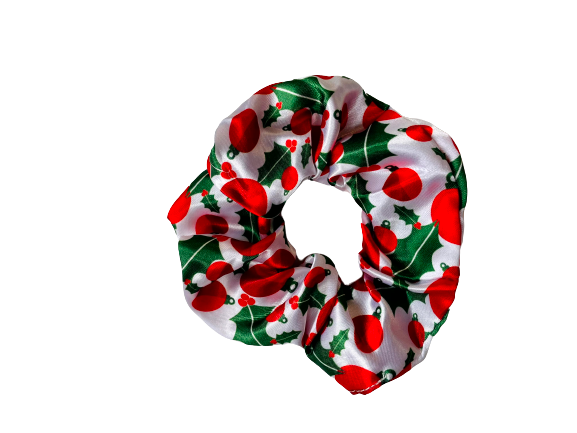 Christmas Holly Scrunchie